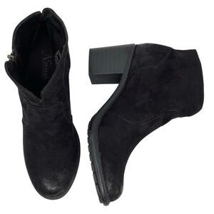 Natural Reflections Faux Black Leather Women’s Zip Up Ankle Boots Moto Sz 8M